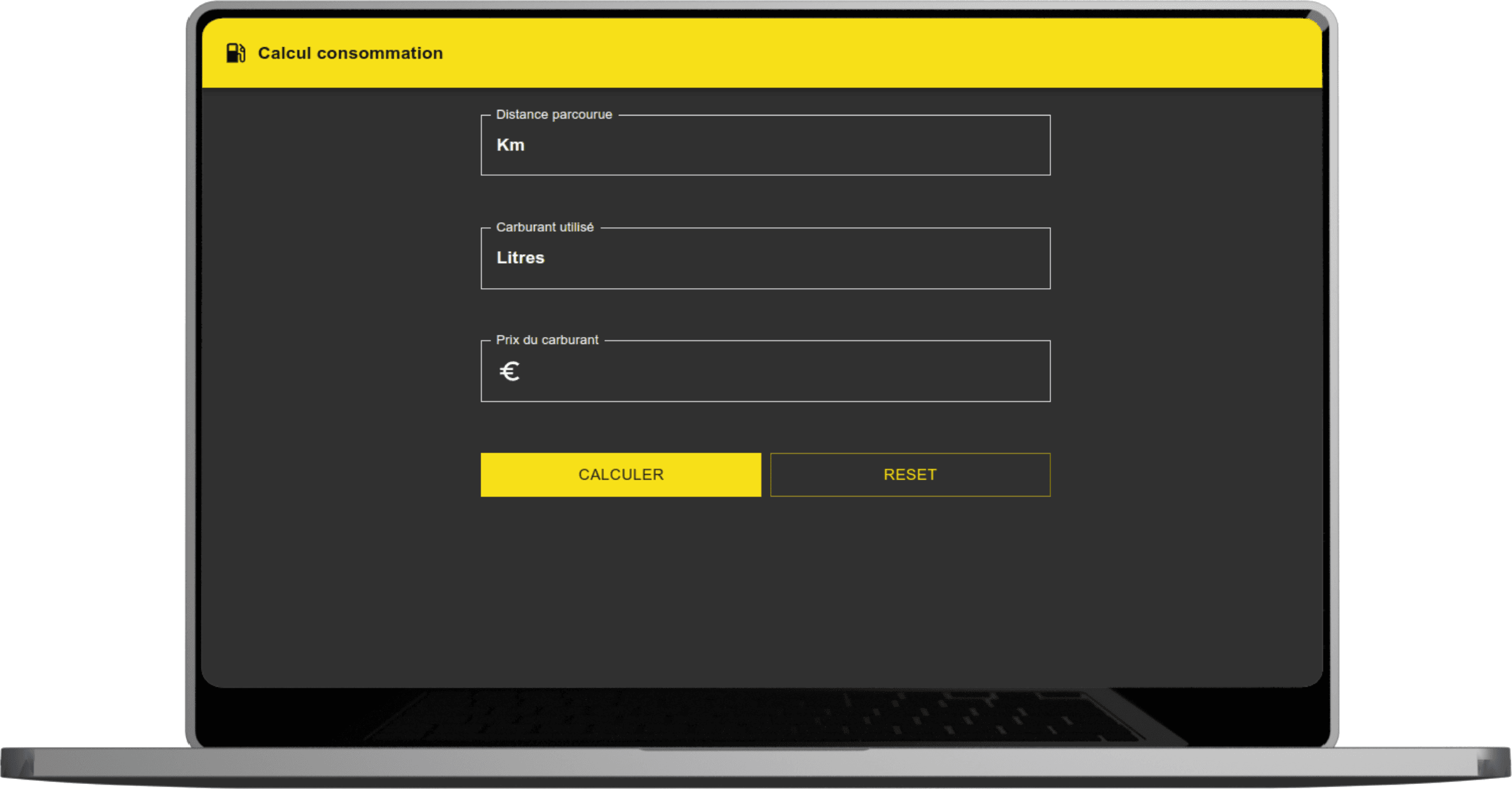 Screenshot from the consumption calculator project