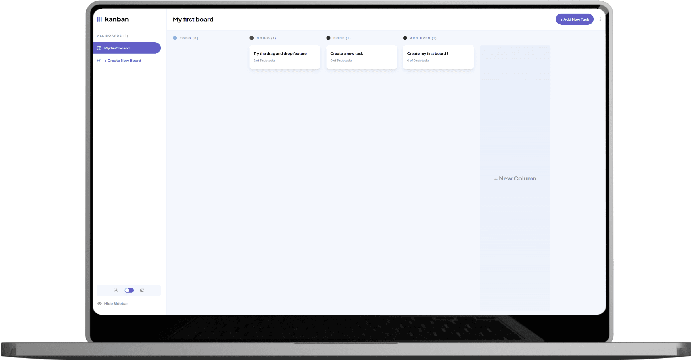 Screenshot from the Kanban project