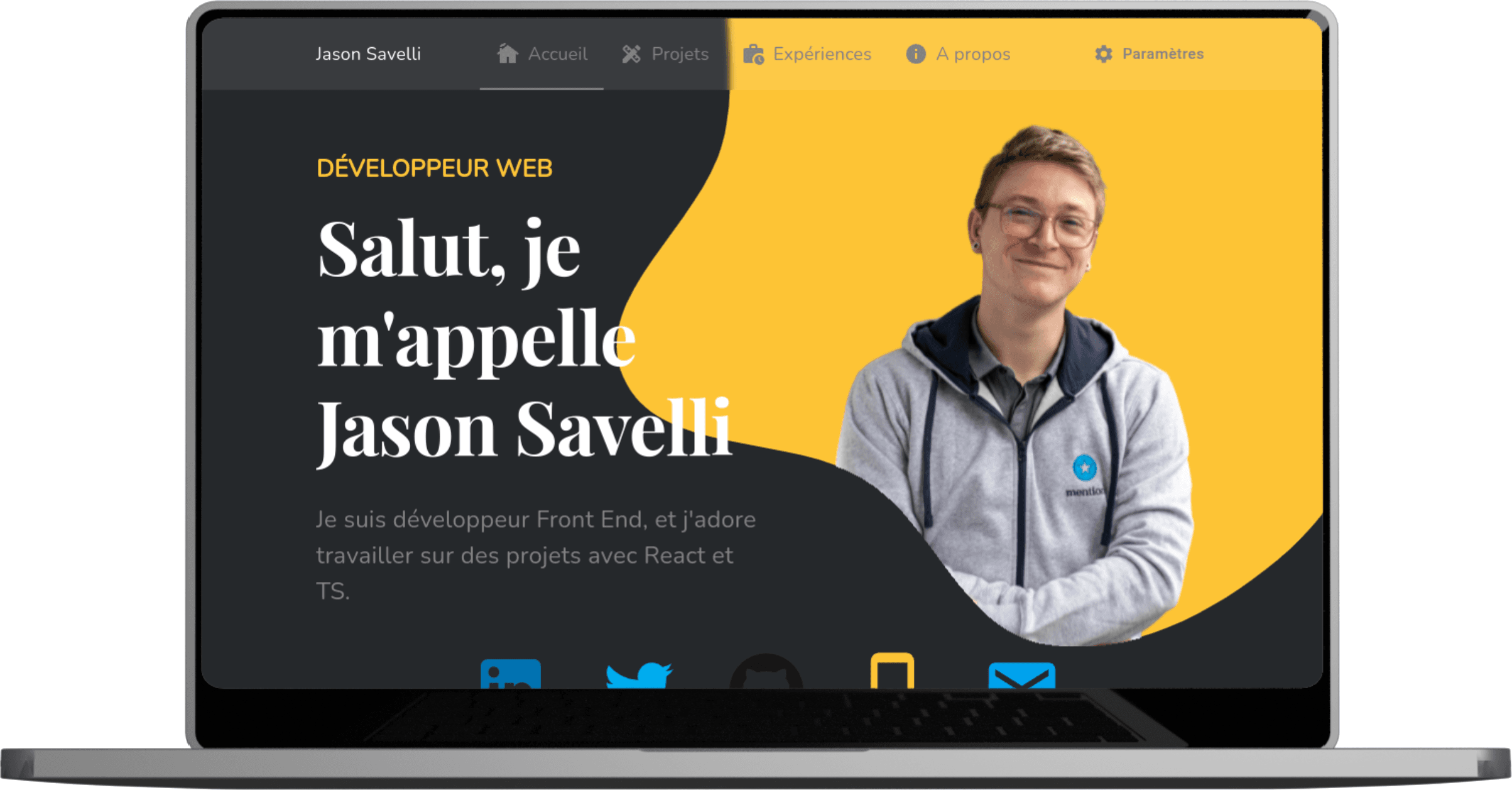 Screenshot from my old portfolio home page
