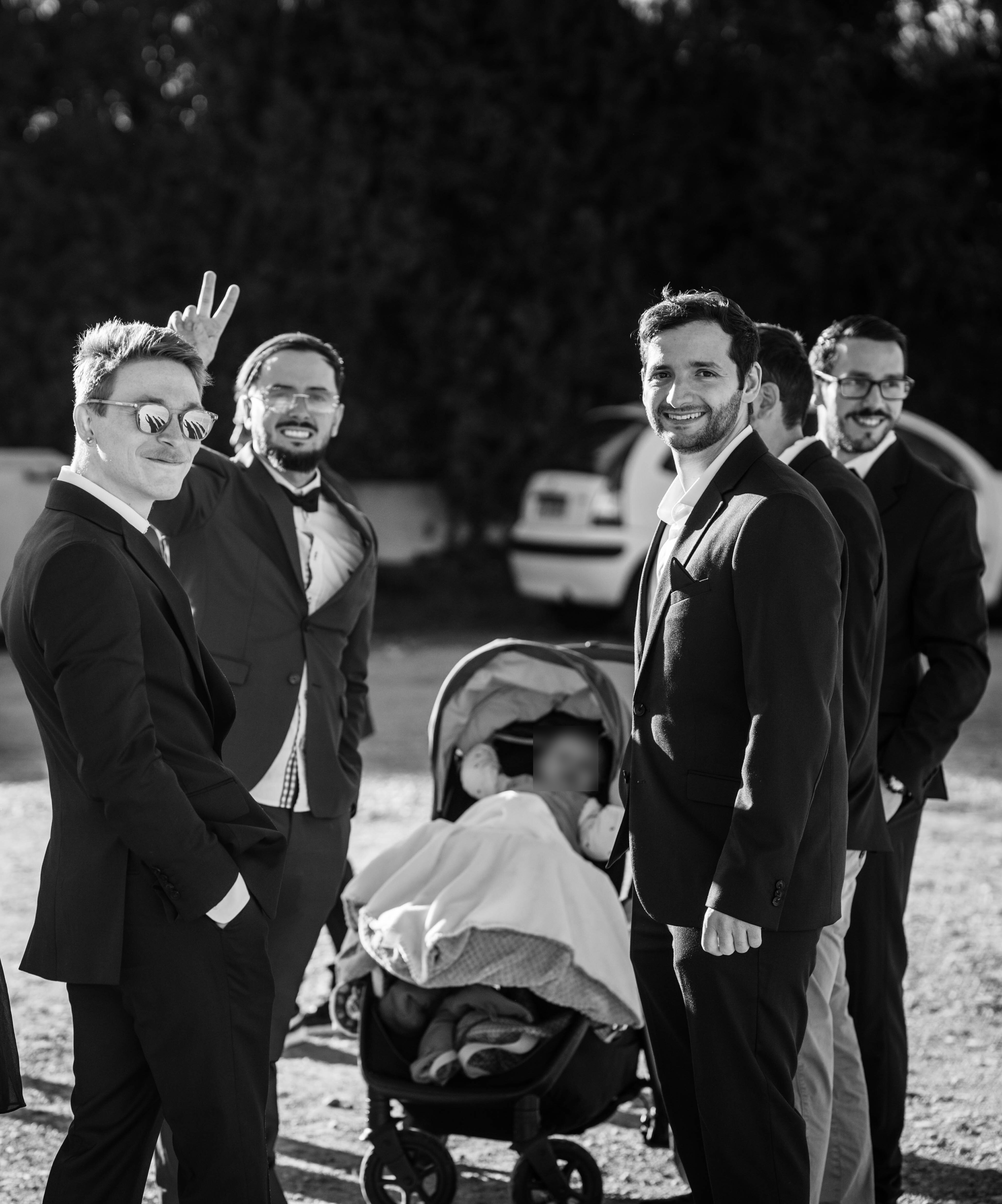 Picture of Jason and some of his friends at a wedding