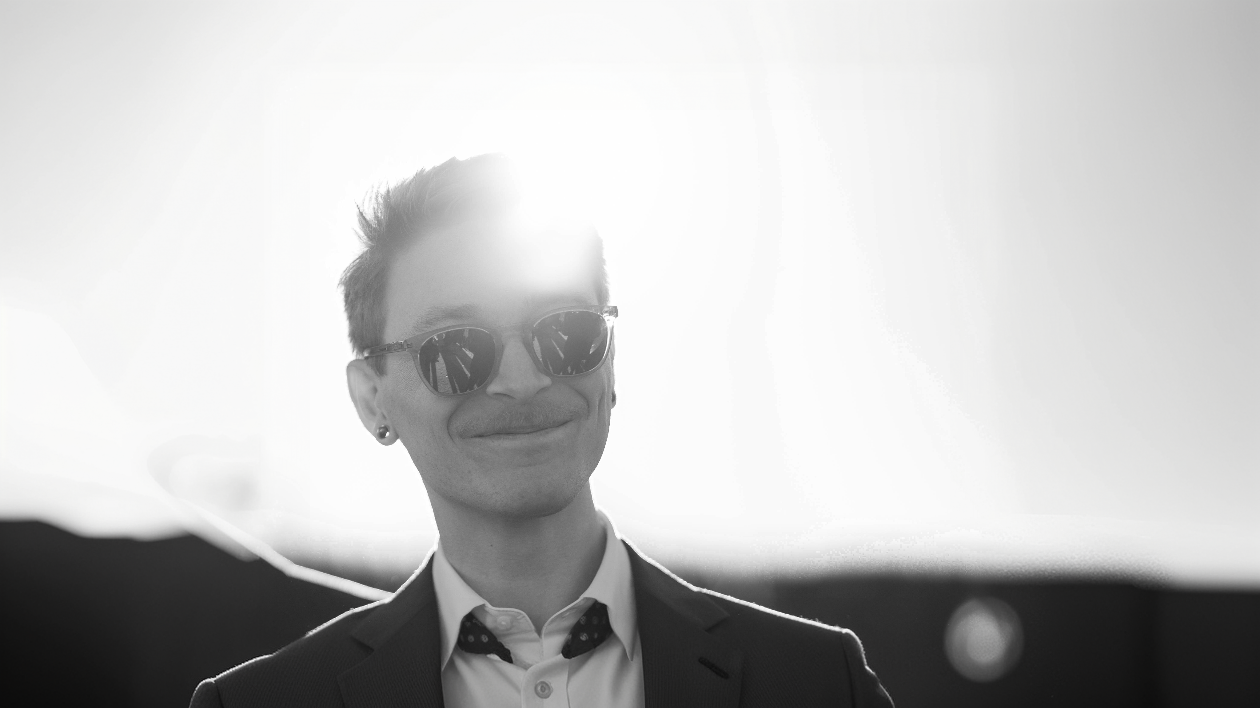 Picture of me wearing sunglasses hit by a solar flare